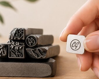Personalized Steel Stamp | Custom Logo Metal Stamp | Maker's Mark for Jewelry Leather Pottery | Hardened Steel Punch | Steel Hand Stamp
