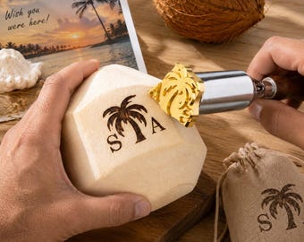 Personalized Coconut Branding Iron, Custom Electric Branding Iron Stamp for  Leather & Wooden and Coconuts, Wedding Business Logo Stamper