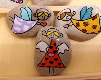 Steine bemalt Schutzengel Engel