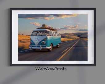 Wall Art, Gift, Campervan, Vintage, Boho, Route 66, Printable, Travelling,  Photogaphy, Printable, PNG, Beautiful, High resolution, Mountain