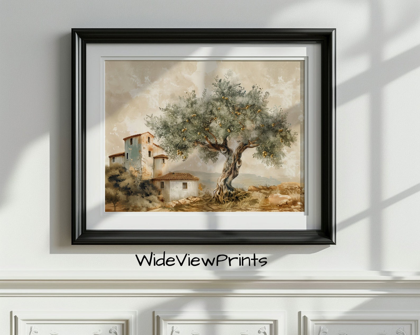 Olive Tree Print, Watercolor Print, Vintage Wall Art, Rustic Farmhouse Decor, Country Printable ...