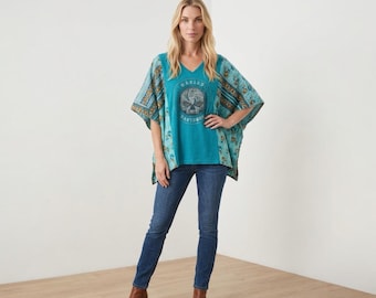 Handcrafted Upcycled Harley Davidson Kantha Tunic NWT One Size