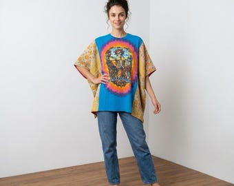 Handcrafted Upcycled Grateful Dead Kantha Tunic NWT One Size