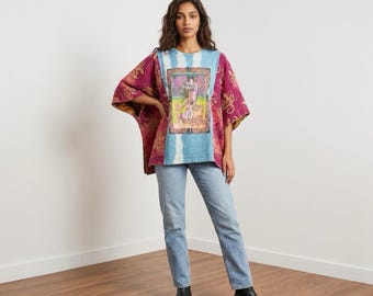 Handcrafted Upcycled Janis Joplin Kantha Tunic NWT One Size