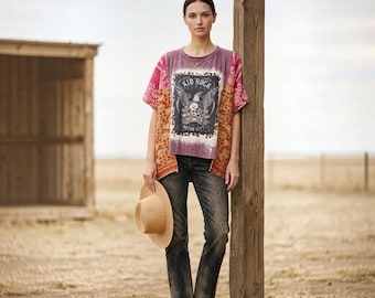 Handcrafted Upcycled Kid Rock Kantha Tunic NWT One Size