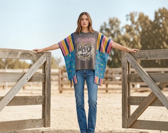 Handcrafted Upcycled Aerosmith Kantha Tunic NWT One Size