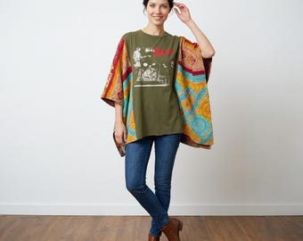 Handcrafted Upcycled The Police Kantha Tunic NWT One Size