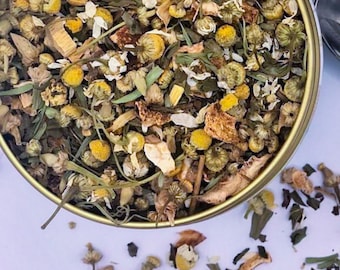 Sweet Dreams: a loose leaf nighttime tea blend with peppermint and chamomile