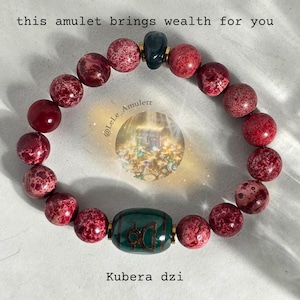 The strongest amulet of wealth / money amulet / powerful wealth attractor / Dzi bead bracelet with the power of the Kubera God