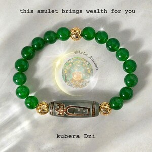 Najsilniejszy amulet bogactwa / amulet pieniędzy / potężny atraktor bogactwa / bransoletka z koralików Dzi z mocą Boga Kubera