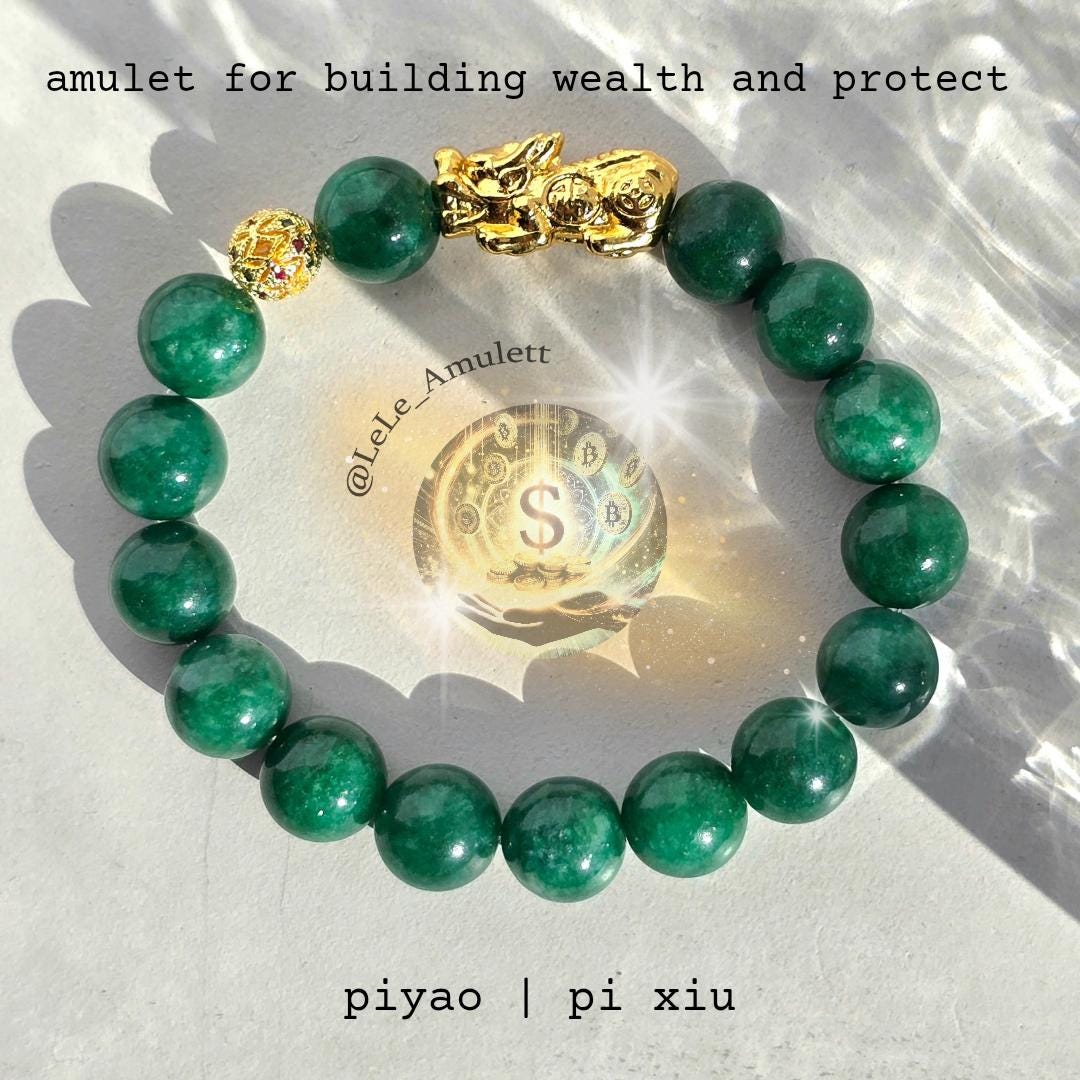 Green Jade Bracelet Pi Yao Meaning Feng Shui Fengshui Prosperity