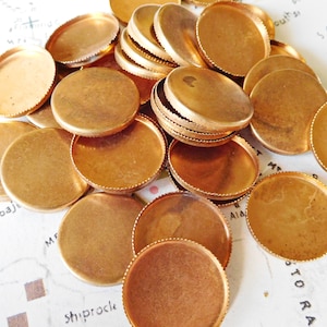 12 Vintage 18mm Raw Brass Shallow Round American Made Bezel Settings (6-46-12)
