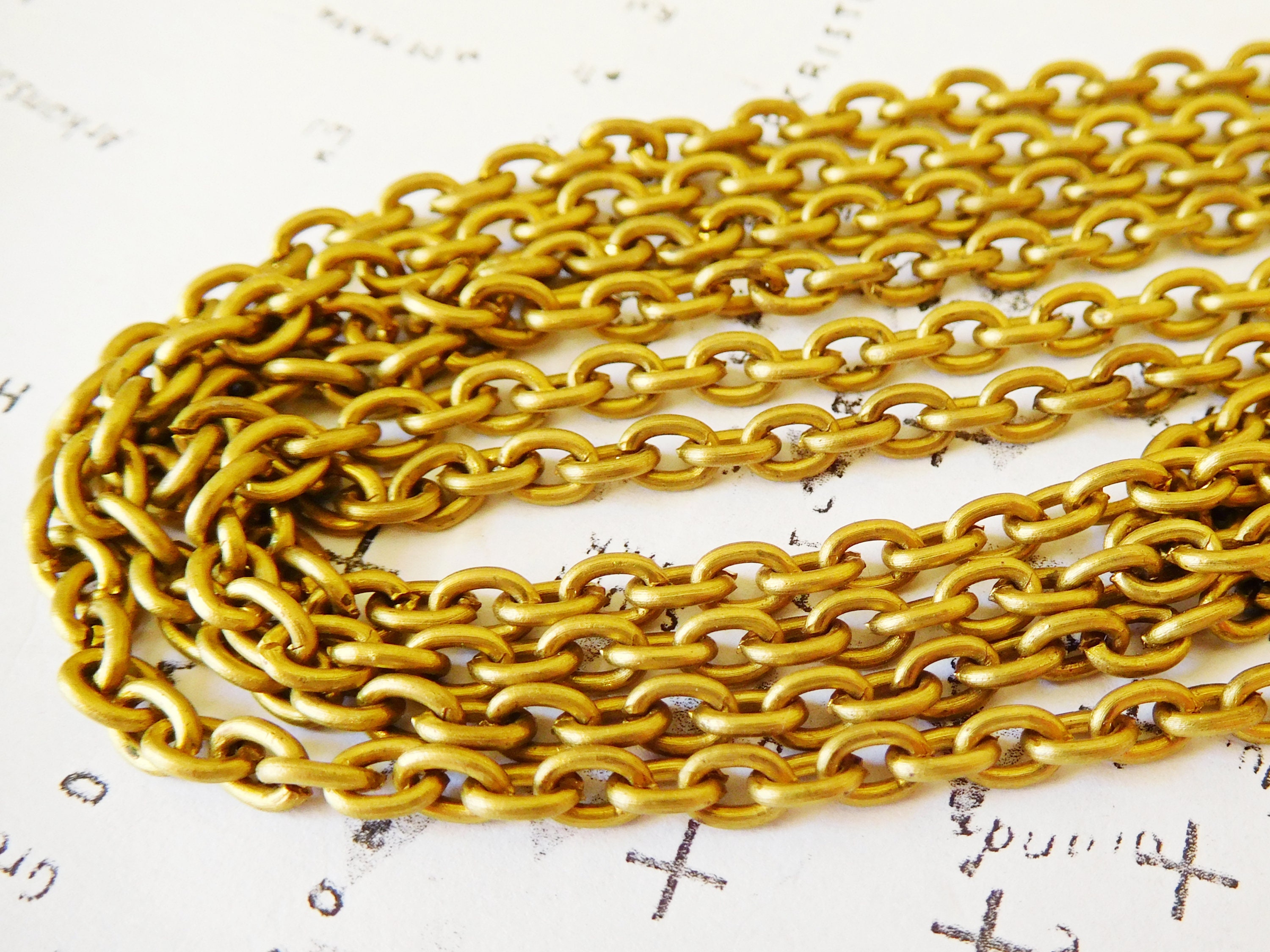 Quality Brass Chain Necklace, Nickel & Lead Free, Soldered Links, Custom Length, Raw Solid Brass Plain Chain Necklace