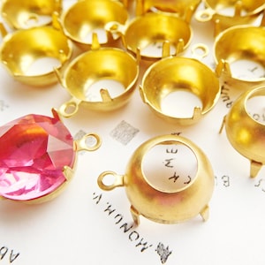Shipping Delay Sale! 12 Raw Brass Made in the USA 48ss One Ring Settings (3-39-12)