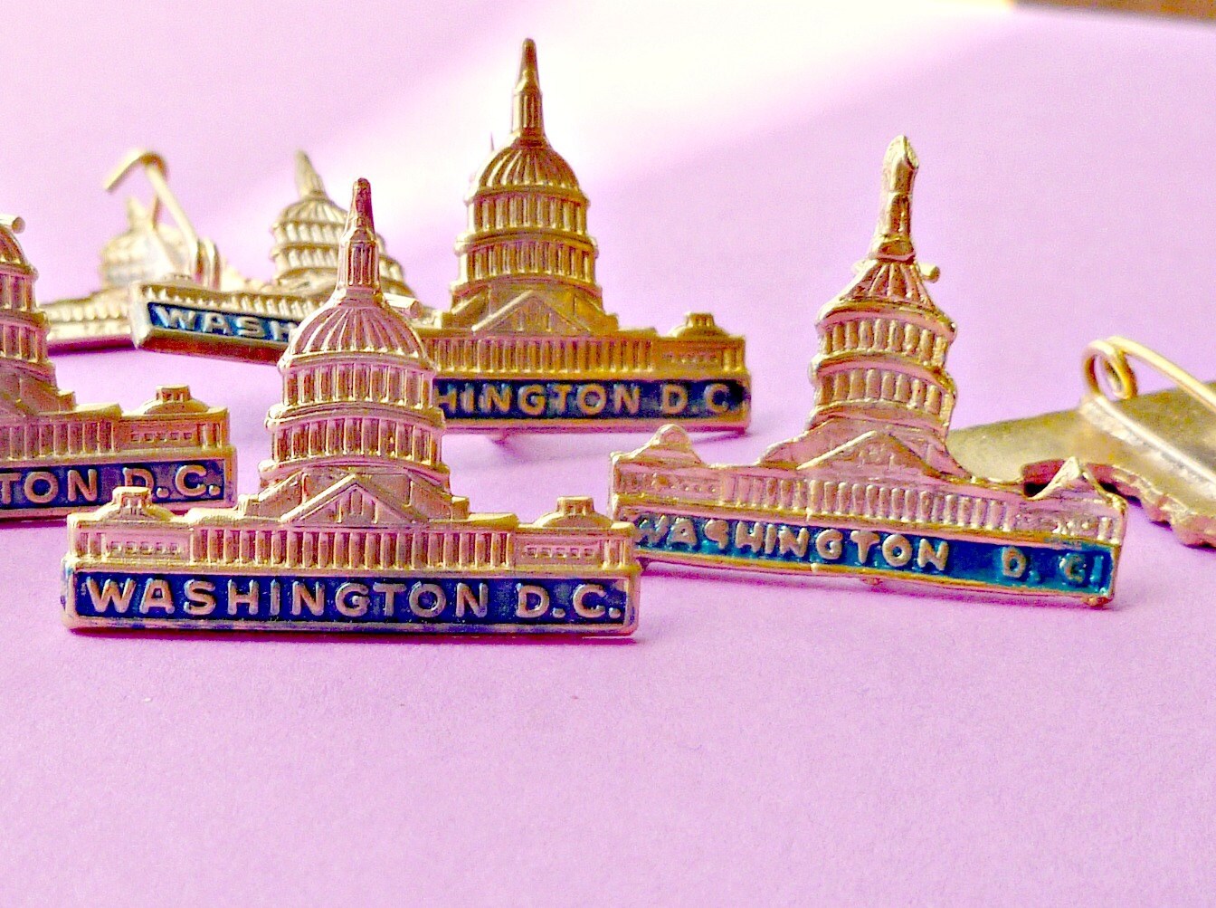 Two Vintage Brass Washington DC Souvenir Metal Pins 5562 Etsy