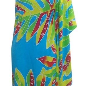 Ladies Hawaiian Red Black Tropical Simple Rayon One Shoulder Everyday Dress,S,M,L,XL
