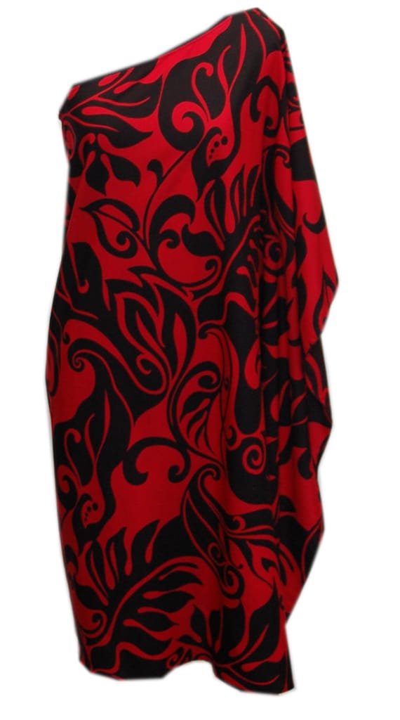knee length dresses for ladies Women's One Shoulder Hawaiian Dress main image 1