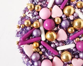 Taart hagelslag eetbaar ROZE GOUD Viooltje paars Eenhoorn Taartdecoratie Encanto Feest Prinsessentaart Moederdag Cupcakes Sprookjes Verjaardag