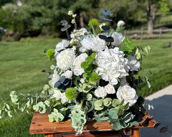 Wine (Whiskey) Barrel arrangements, Walkway arrangements, Centerpiece, arrangements for Bar, sweetheart table, wedding flowers