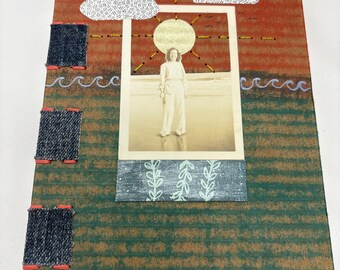 Beach Babe— handmade recycled journal/sketchbook