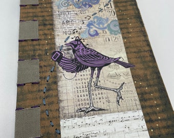 Old School Songbird— handmade recycled journal/sketchbook