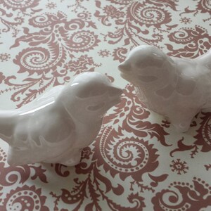 Wedding Cake Topper Vintage Birds in Elegant White