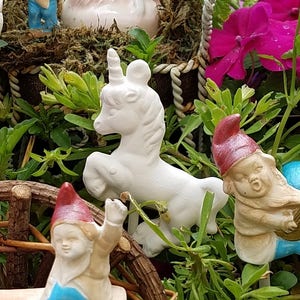 Gnomes Fairy Garden Set of 3 Gnomes Design Ceramic Gnomes Home Decor Price is for One Set of Three The Unicorn and Fairy Separate Listing