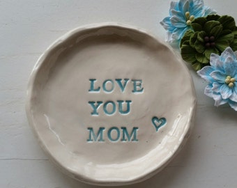 Mother's Day Gift Ceramic Trinket Dish Home Decor Gift Soap Dish Tea Bag Holder Aqua Home Decor Wedding Dish