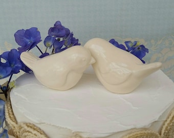 Love Birds Wedding Cake Topper Ivory  Love Birds Original Design Ceramic Home Decor Wedding Keepsake Wedding Favor