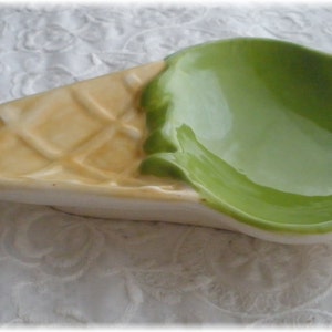 Ice Cream Cone Dish Trinket Dish Ice Cream Cone Spoon Rest Soap Dish Kitchen Dish Ice Cream Cone Store Gift Dessert Dish Home Decor image 4