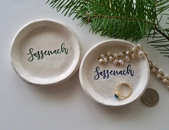 Ceramic Trinket Dish Outlander Inspired Sassenach Gift Jewelry Storage Tea Bag Holder Sassenach Holiday Gift Trinket Dish Birthday Gift