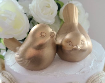 Love Birds Large Gold Wedding Cake Topper Design Ceramic Home Decor Wedding Keepsake Wedding Favor Returns Not Accepted