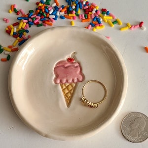 Soft Serve Ice Cream Cone Trinket Dish/Sweet Designs Colorful Gift /Sweets Design/Ice Cream Cone Design/Friendship Gift/ image 1