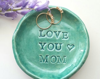 Valentine Or Mother's Day Gift/Trinket Dish/Personalized Dish/Jewelry Storage Gift/Birthday Turquoise Gift Home Decor