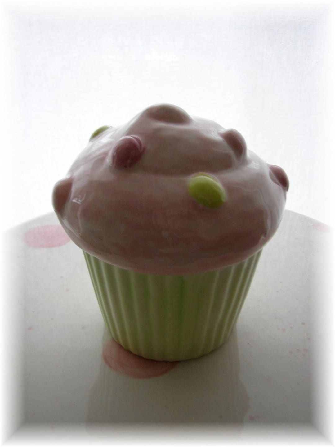 Cupcake Trinket Box Ceramic Mother's Day Gift Spring Colors Trinket Box