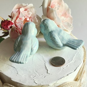 White Chunky Love Birds/Wedding Cake Topper /Vintage Design /Ceramic/Wedding Keepsake/Exact Birds Ready To Ship 画像 4