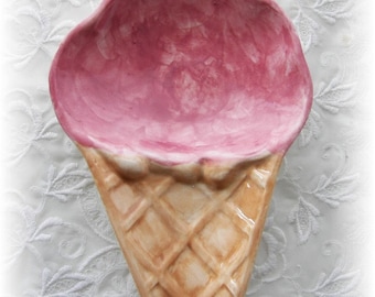 Ice Cream Cone Dish Trinket Dish Ice Cream Cone Spoon Rest Soap Dish Kitchen Dish Ice Cream Cone Store Gift Dessert Dish Home Decor