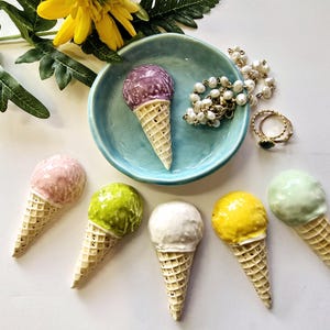 Jewelry Storage/Ice Cream Cone Design/Stress Less With Ice Cream/Trinket Dish/Sweet Designs Gift/Ice Cream Dish/Gift For Friend