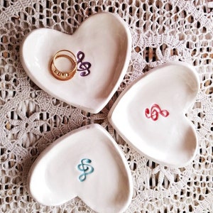 Musical Note Ceramic Dish/Bridesmade Gift/Best Friend Small Dish/Music Design/Trinket Dish Jewelry Dish Party Favor/Price is for One