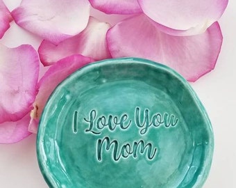 Mother's Day Gift Ready to Ship Exact Dish Trinket Dish Wedding Favor Personalized Dish Bridesmaid Gift Birthday Turquoise Gift Home Decor