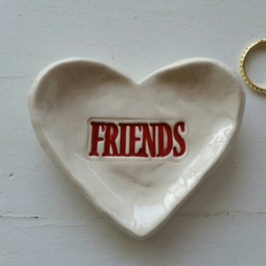 Valentine Gift Bridesmade Gift Best Friend Small Heart Shaped Dish Trinket Dish Jewelry Dish In stock in Red ready to ship. image 1