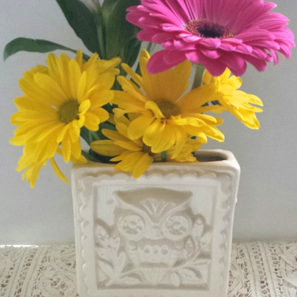 Vase Owl Bud Vintage Design Pencil Holder House warming gift Home Decor  In Stock ready to ship in Aqua.Teacher Gift