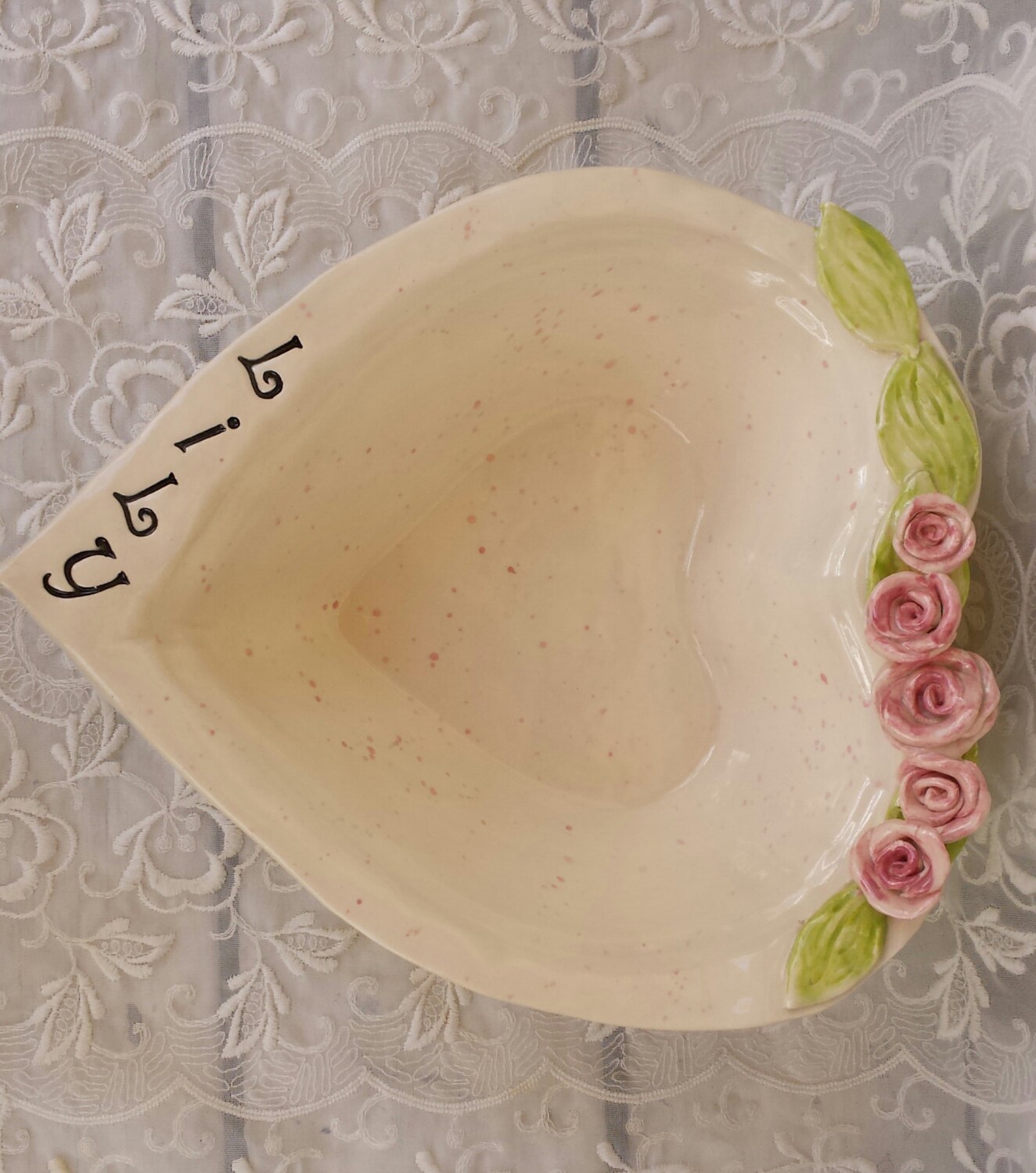 Bol de Nourriture Personnalisé Pour Chiens ou Chats avec Roses Shabby Chic Cottage Home Decor Romant