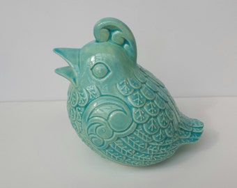 Bank Bird Bank Aqua Modern Vintage  Graduation Gift Home Decor Gift Unique Gift