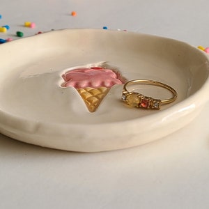 Soft Serve Ice Cream Cone Trinket Dish/Sweet Designs Colorful Gift /Sweets Design/Ice Cream Cone Design/Friendship Gift/ image 2