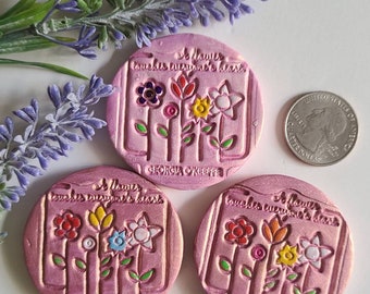 Mothers Day/Magnets Inspirational/Flower Ceramic Magnets/ Kitchen Magnets is for a set of 3/