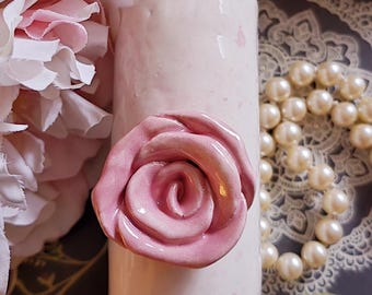 Rose Bud Vase Minimalist/ Ceramic Handmade Gift Red/ Valentine Day/ Mother's Day Gift/ Best Friend Gift/Price is for One