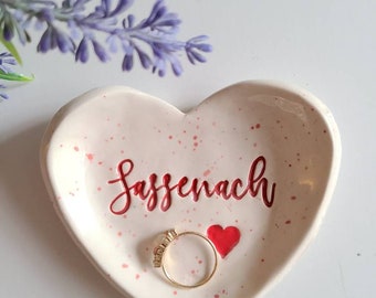 Sassenach Valentine Ceramic Heart Trinket Dish Outlander Inspired Gift Jewelry Storage Tea Bag Holder Gift Incense Dish Birthday Gift