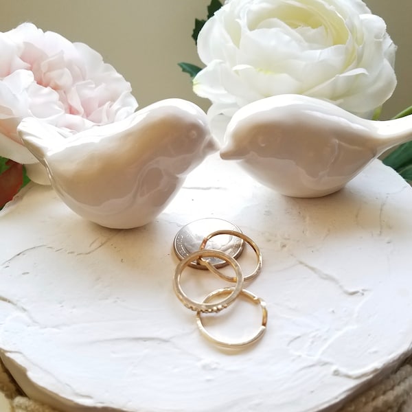 Love Birds White/Wedding Cake Topper Love/My Original Vintage Design/Ceramic Home Decor Wedding Keepsake Wedding Favor