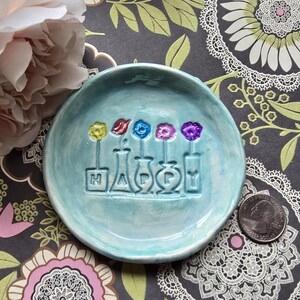 Happy Mother&#39;s Day Gift/Trinket Dish With Flowers/Jewelry Storage/Ceramic Dish/ Birthday Gift/Home Decor